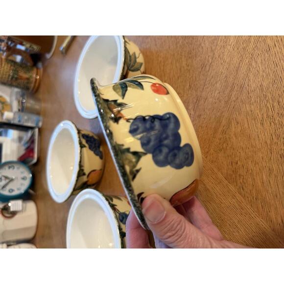 Dansk Fall Harvest Ramekin Bowls Set of 5 Stoneware Dishes Hand Painted 5.25" - Picture 1 of 11